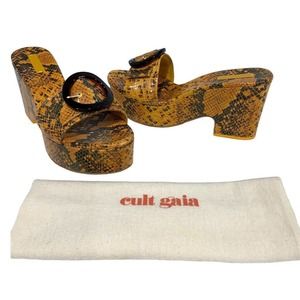 Cult Gaia Yellow and Black Platform Shoes